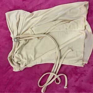 SHEIN Cream Strapless Top with Elegant Tie